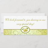 Lime Green Pear Boarding Pass Hochzeit Einladung (Rückseite)