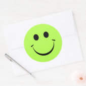 Lime Green Personalisiert Happy Face Runder Aufkleber (Umschlag)