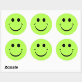 Lime Green Personalisiert Happy Face Runder Aufkleber (Blatt)