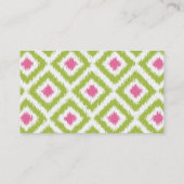 Lime Green Pink Diamonds Ikat Pattern Telefonnummerkarte (Rückseite)