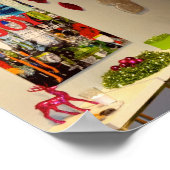 Lime Green & Pink Jingle Bowls Weihnachtsbaum Poster (Ecke)