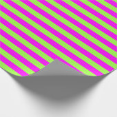 Lime Green Pink Strip Muster Moderne Geschenkpapier (Ecke)