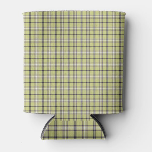Lime Green Plaid Classic Pattern Retro Dosenkühler (Vorderseite)