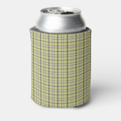 Lime Green Plaid Classic Pattern Retro Dosenkühler (Kanne Rückseite)