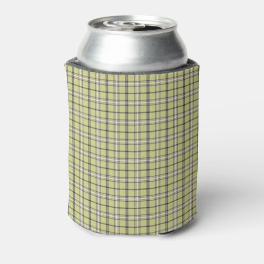 Lime Green Plaid Classic Pattern Retro Dosenkühler (Kanne Rückseite)
