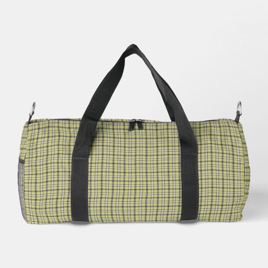 Lime Green Plaid Classic Pattern Retro Duffle Bag (Rückseite)
