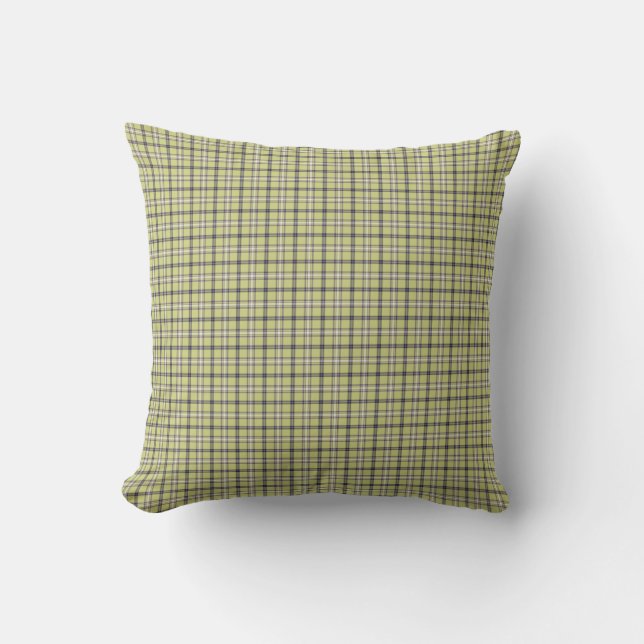 Lime Green Plaid Classic Pattern Retro Kissen (Vorderseite)
