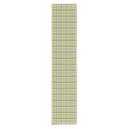 Lime Green Plaid Classic Pattern Table Runner Kurzer Tischläufer (Vorderseite)