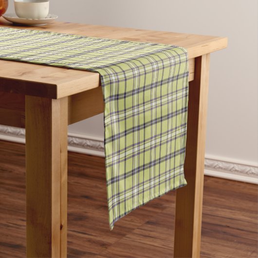 Lime Green Plaid Classic Pattern Table Runner Kurzer Tischläufer (Beispiel)