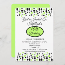 Lime Green Polka Dot Birthday Party Einladung