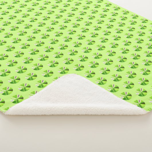 Lime Green Polka Dot Fraktal Sherpadecke (3/4)