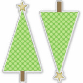 Lime Green Polka Dot Moderner Weihnachtsbaum Aufkleber (Vorderseite)