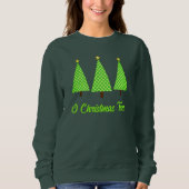 Lime Green Polka Dot Moderner Weihnachtsbaum Sweat Sweatshirt (Vorderseite)