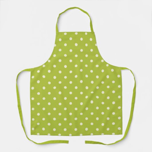 Lime Green Polka Dot Schürze (Vorderseite)