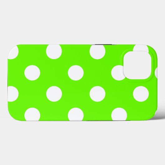 Lime green polka dots Case-Mate iPhone hülle (Rückseite (Horizontal))