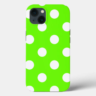 Lime green polka dots Case-Mate iPhone hülle