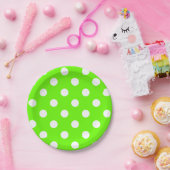 Lime green polka dots for the spring plate pappteller (Party)