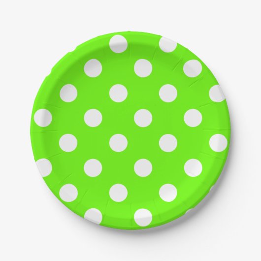Lime green polka dots for the spring plate pappteller (Vorderseite)