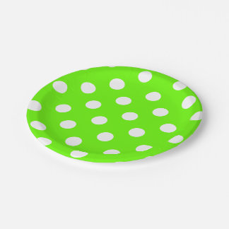 Lime green polka dots for the spring plate pappteller