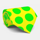 Lime Green Polka Dots Krawatte (Gerollt)