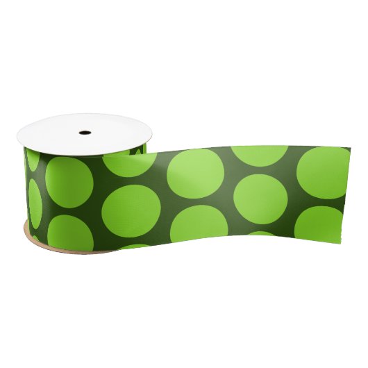 Lime Green Polka Dots Olive Green Niedlich Ribbon Satinband (Spule)