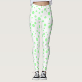 Lime Green Polka Dotted Leggings