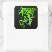 Lime Green Pony Horse Stallion Steellion Art Quadratischer Aufkleber (Tasche)