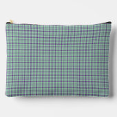 Lime Green Purple Plaid Classic Pattern Zubehörtasche (Vorderseite)