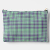 Lime Green Purple Plaid Classic Pattern Zubehörtasche (Rückseite)
