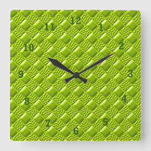 Lime Green Quadratische Wanduhr