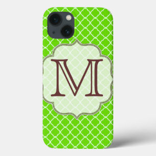 Lime Green Quarterfoil Latti Monogram IPAD Case