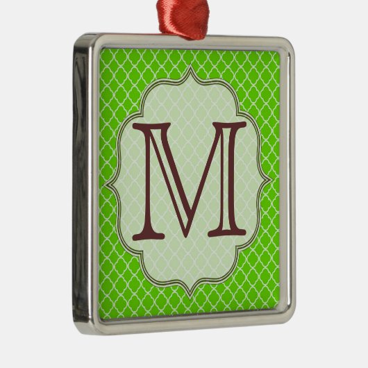 Lime Green Quarterfolie Latti Monogram Ornament (Rechts)