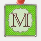 Lime Green Quarterfolie Latti Monogram Ornament (Vorne)