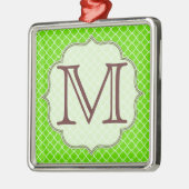 Lime Green Quarterfolie Latti Monogram Ornament (Links)