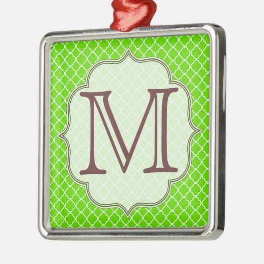 Lime Green Quarterfolie Latti Monogram Ornament (Links)