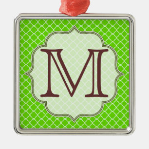 Lime Green Quarterfolie Latti Monogram Ornament Aus Metall