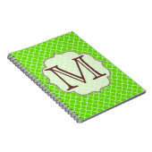 Lime Green Quaterfoil Latti Monogram Note Book Notizblock (Rechte Seite)