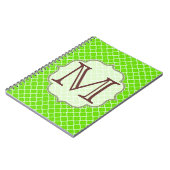 Lime Green Quaterfoil Latti Monogram Note Book Notizblock (Linke Seite)