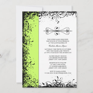 Lime Green Quinceanera Einladungen