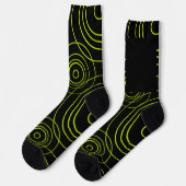 Lime Green Rain Ripples Socken (Linkes Detail)