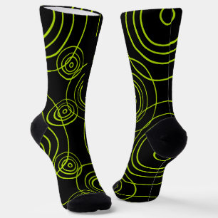 Lime Green Rain Ripples Socken