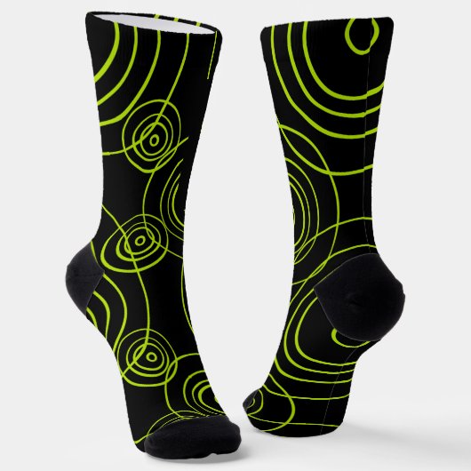 Lime Green Rain Ripples Socken (Gewinkelt)