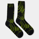 Lime Green Rain Ripples Socken (Rechts)