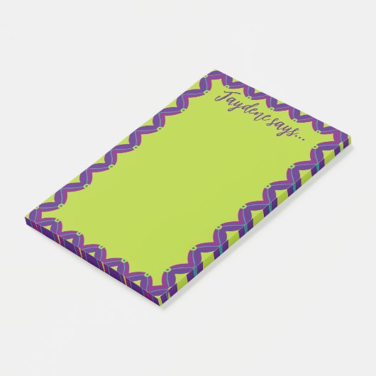 Lime Green Retro Post-it Klebezettel (angewinkelt)