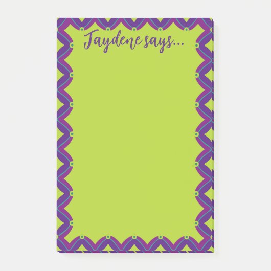 Lime Green Retro Post-it Klebezettel (Vorderseite)