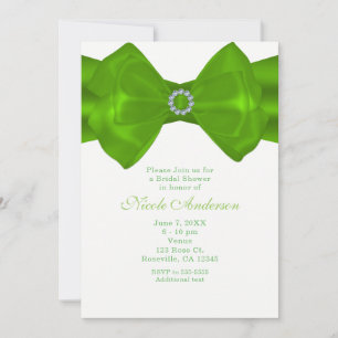 Lime Green Ribbon & Diamonds Elegante Einladungen
