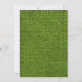 Lime Green Rustic Burlap Bridal Shower Invitations Einladung (Rückseite)
