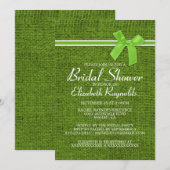 Lime Green Rustic Burlap Bridal Shower Invitations Einladung (Vorne/Hinten)