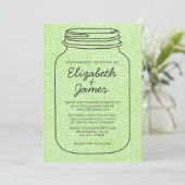 Lime Green Rustic Mason Jar Hochzeit Einladungen (Stehend Vorderseite)
