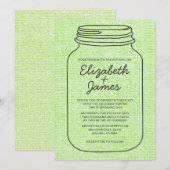 Lime Green Rustic Mason Jar Hochzeit Einladungen (Vorne/Hinten)